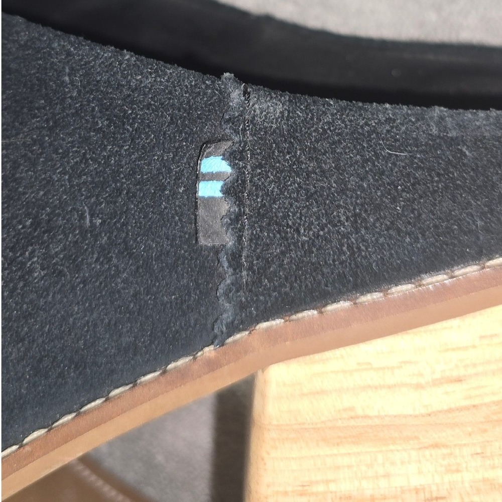 TOMS Kelsey Black Suede Block Heel Mules Round Toe Slip On Clogs Women Shoes 11 - Picture 8 of 9
